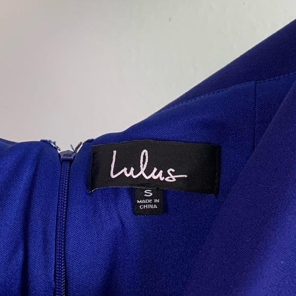 NWT Lulu’s Classic Glam Ponte Off The Shoulder Dress In Cobalt Blue - Picture 5 of 7